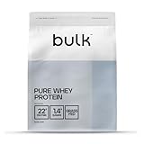 Bulk Pure Whey Protein Pulver, Eiweißpulver, Vanille, 1 Kg, 33 Portionen,...