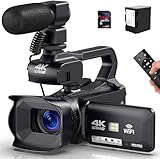 Videokamera 4K Camcorder Hd 64Mp 18X Digitalzoom Autofokus Vlogging Kamera Für...