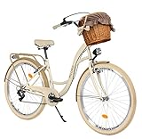 Generic Komfort Fahrrad Citybike Mit Weidenkorb Damenfahrrad Hollandrad, 28...