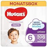 Huggies Ultra Comfort Pants Größe 6, 15 Bis 25 Kg, Für Aktive Kinder, Mit...