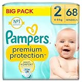Pampers Premium Protection Big Pack, New Baby, Windeln Größe 2 (4Kg-8Kg), 68...