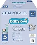 Babylove Windeln Premium Aktiv Plus Größe 5, Junior 12-25Kg, Jumbo Pack, 2X36...
